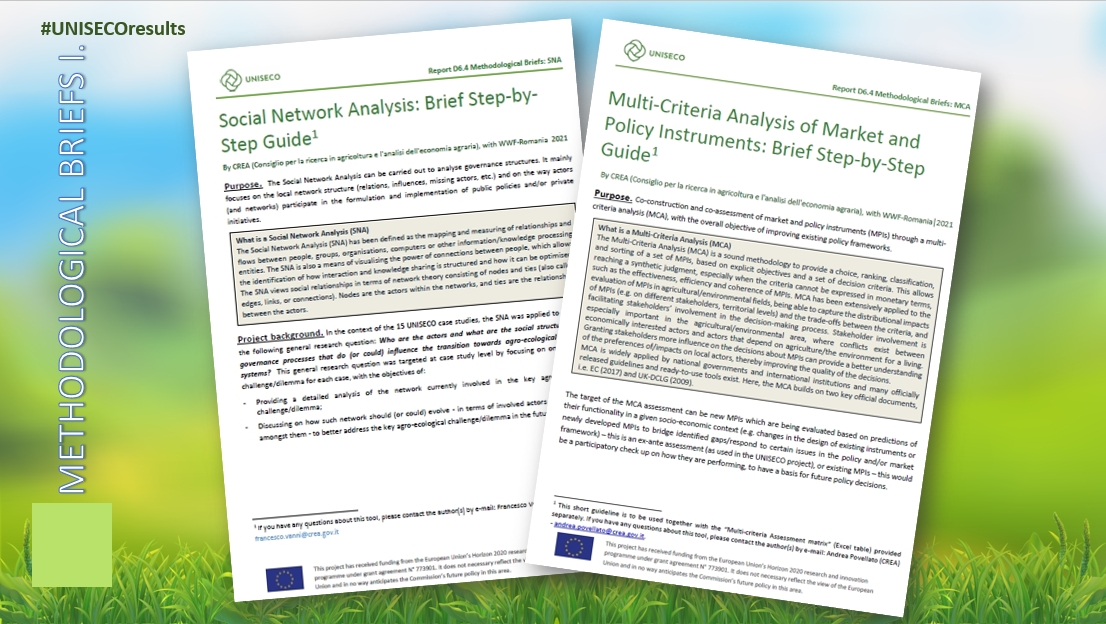 Methodological briefs for assessing and co-constructing strategies for agro-ecological transitions  I.