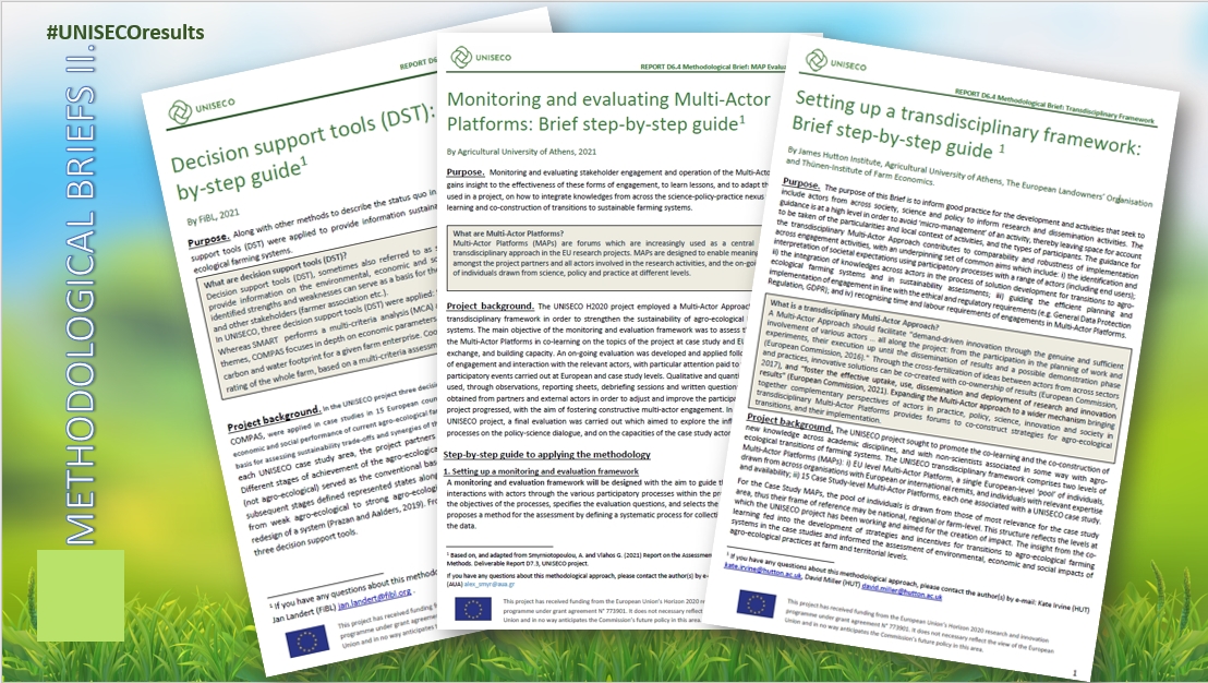 Methodological briefs for assessing and co-constructing strategies for agro-ecological transitions  II.